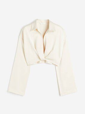 H&M Cropped Satin Blouse